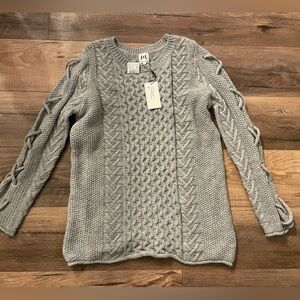 Gray Cable Knit Sweater